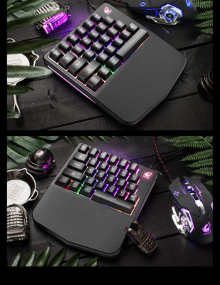 K11 Wired 28 Keys Ergonomic Single Hand Keypad LED Backlit USB Gaming Keyboard 